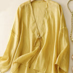 Fashion Stand Collar All-Match Cotton Linen Shirt