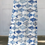 Watercolor Sea Fish Pattern Printed Women's Linen Pocket Skirt