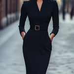 Hana | Elegant Midi Dress with a Flattering Waist