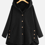 Women's Retro Stylish Casual Long Sleeve Loose Hooded Warm Cotton Jacket Coat