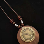 Women's Ethnic Style Wood And Alloy Long Chain Necklace