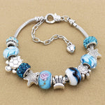 Vacation Style Fashion Turtle Starfish Big Hole Beaded Bracelet