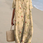Women's Retro Floral Art Print Casual Flowy Dress
