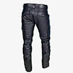 Men's Vintage Multi-Pocket Slim Fit Faux Leather Pants (Belt Excluded)