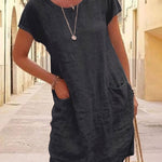Women's Cotton And Linen Style Dress