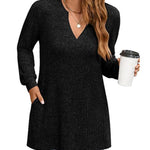 Women's Solid Color Stylish Long-sleeved Casual Knitted Top