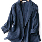 Women's 3/4 Sleeves Linen And Cotton Jacket