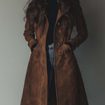 Women's Vintage Suede Trench Coat