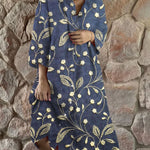 Women’s Vintage Elegant Floral Art Print Casual Flowy Dress