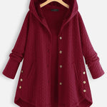 Women's Retro Stylish Casual Long Sleeve Loose Hooded Warm Cotton Jacket Coat