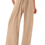 Women's Cotton And Linen Wide Leg Casual Pants