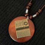 Women's Ethnic Style Wood And Alloy Long Chain Necklace