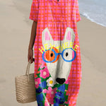 Women's  Dog  Art Print  Casual Dress