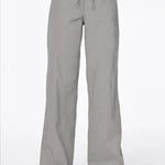 Women's Solid Colour Tie Casual Wide Leg Linen Pants