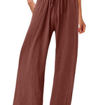 Women's Cotton And Linen Wide Leg Casual Pants