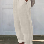 Women's Printed Cotton And Linen Casual Pants