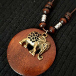 Women's Ethnic Style Wood And Alloy Long Chain Necklace