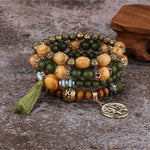 Boho Multi-layered Wooden Beaded Bracelet