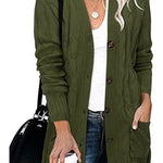 Loose Twist-button Jacket and Casual Knitted Cardigan