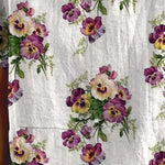 Women's Vintage Lovely Pansies Art Print Casual Cotton And Linen Shirt