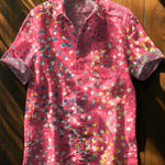 Sequence Vintage Art Print Casual 100% Cotton Shirt