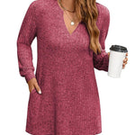Women's Solid Color Stylish Long-sleeved Casual Knitted Top