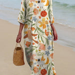 Women's Vintage Cute Floral Print Pocket Cotton Dress