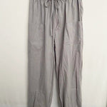 High-waisted Buttoned Cotton and Linen Pants Cropped Pants