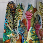 Women's Vintage Funny Fish Art Print Casual Linen Pocket Skirt