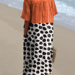 Contemporary Style Minimalist Art Printed Women's Flowy Dress
