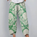 Women's Vintage Lovely Floral Art Printed Cotton And Linen Casual Pants