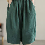 Women's Retro Solid Color Loose Summer Cotton And Linen Casual Pants