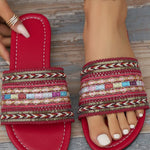 Women's PU Braided Bohemian Slippers