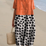 Contemporary Style Minimalist Art Printed Women's Flowy Dress
