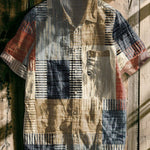 Vintage Art Print Casual 100% Cotton Shirt