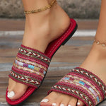 Women's PU Braided Bohemian Slippers