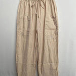 High-waisted Buttoned Cotton and Linen Pants Cropped Pants