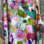 Oil Painting Abstract Floral Garden Printed Women's Casual Linen Cotton Pullover Top