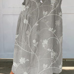 Women's Flowers And Leaves Art Pattern Print Linen Pocket Skirt