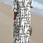Women's  Cat  Art Print  Casual Dress