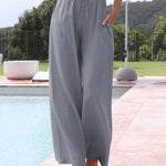 Women's Solid Color Loose Elegant Casual Simple Cotton And Linen Pants