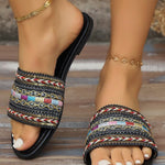 Women's PU Braided Bohemian Slippers