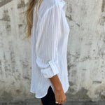 Cotton and Linen Lapel Shirt