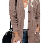 Loose Twist-button Jacket and Casual Knitted Cardigan