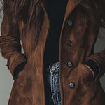 Women's Vintage Suede Trench Coat