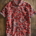 Batik Style Pattern Art Vintage Print Casual 100% Cotton Shirt