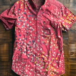 Sequence Vintage Art Print Casual 100% Cotton Shirt