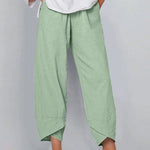 Women's Solid Color Loose Elegant Casual Simple Cotton And Linen Ninth Pants