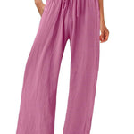 Women's Cotton And Linen Wide Leg Casual Pants