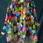 Women's Colorful Painting Art Print Casual Cotton And Linen Shirt
